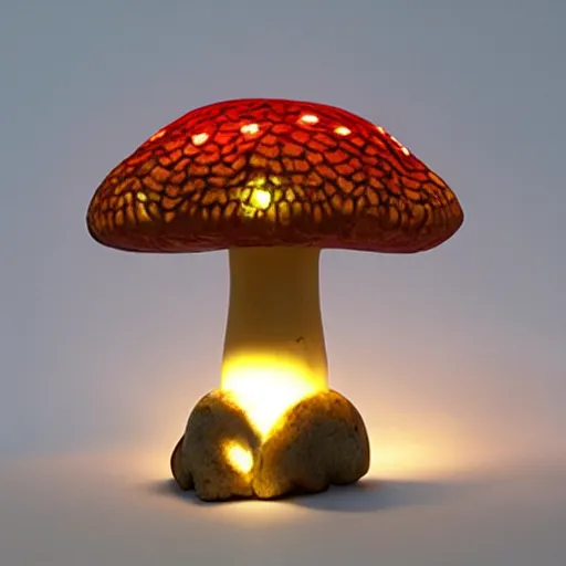 Prompt: mushroom lantern design