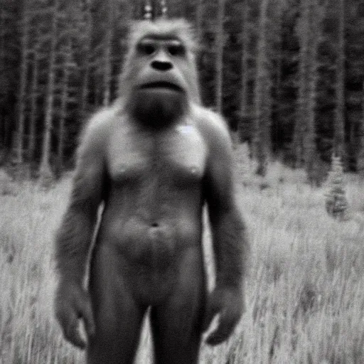 Prompt: classified photograph of wild sasquatch, colorado, film grain, specular highlights, 3 5 mm lens, government archive photograph