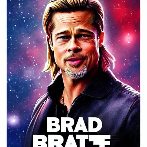 Prompt: brad pitt in a new space horror movie, poster