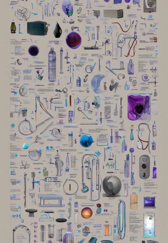 Image similar to clean, technology, weird stuff, medical diagram, gem - tones, muted color, hyperrealism, stage lighting