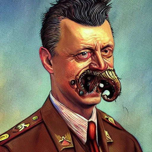 Prompt: igor ivanovich strelkov became a cringe lovecraftian degenerate abomination, photo - realistic, color image, 2 k, highly detailed, bodyhorror, occult art