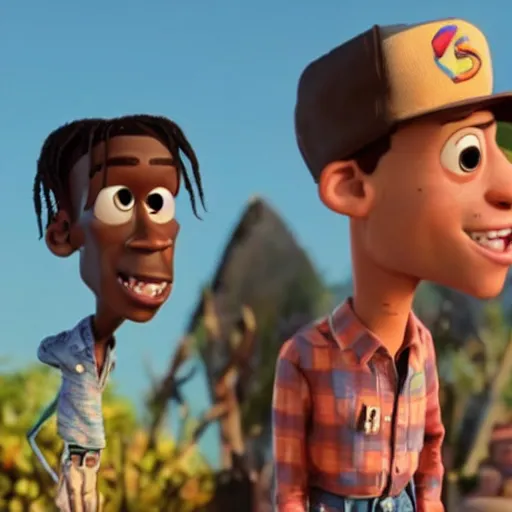 Prompt: Travis Scott in pixar film, C -10