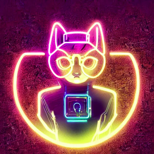 Image similar to a cute cyberpunk kitten, clear vector, vectorial curves, sci-fi, close-up, cybernetic implant, neon, cyberpunk, center frame portrait, 2D, matte-painting