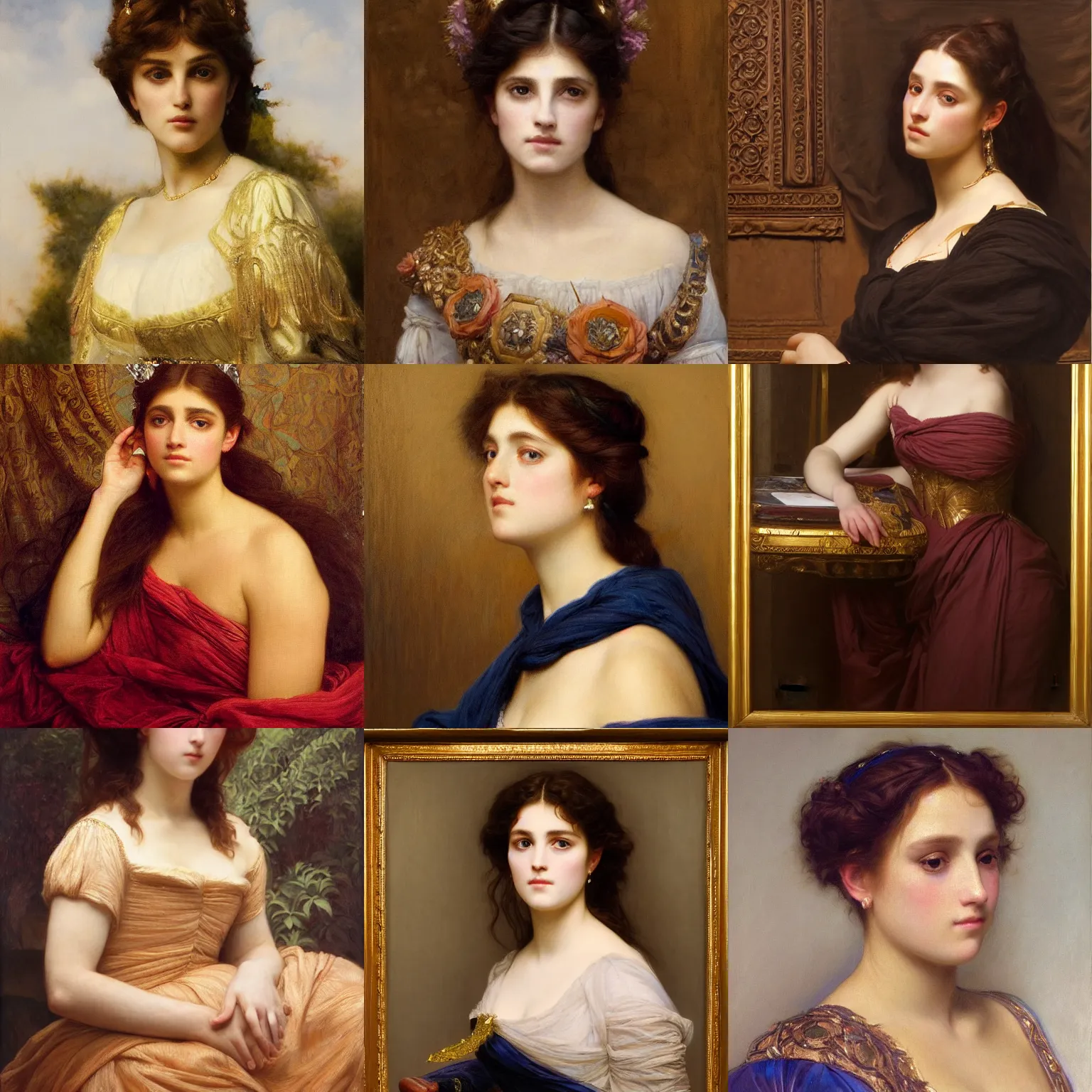 Prompt: the princess portrait by Alexandre Cabanel and Theodore Ralli and Nasreddine Dinet and Adam Styka, masterful intricate artwork. Oil on canvas, excellent lighting, high detail 8k