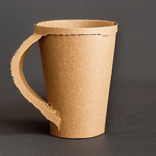 Image similar to a coffee mug made of cardboard