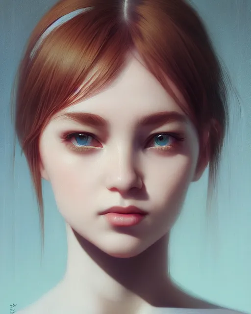 Image similar to a highly realistic, true to life portrait of a young woman, sharp focus, by ilya kuvshinov, by wlop, by tom bagshaw, trending on artstation, cinematic lighting, hyper realism, octane render, 8 k, hyper detailed.