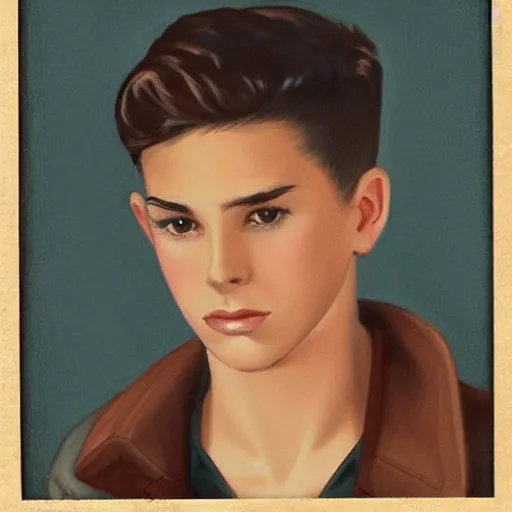 Image similar to 1 9 5 0 s rebel teen male at the police station, art by wes hempel