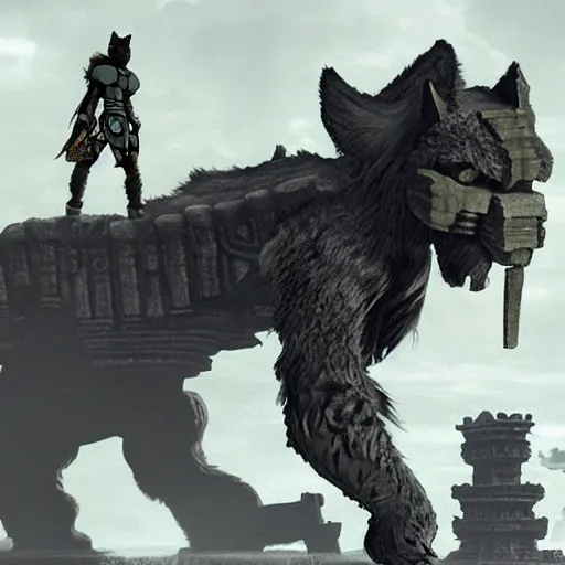 Image similar to cat by shadow of the colossus