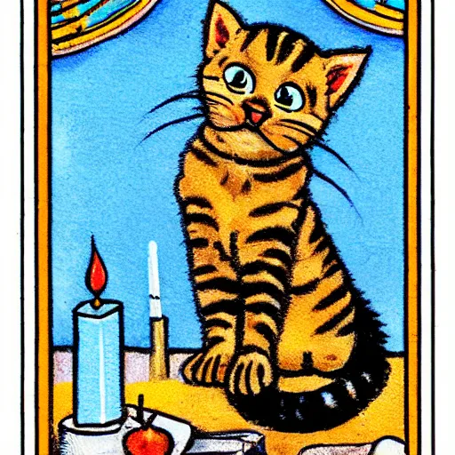 Image similar to kitten tarot card