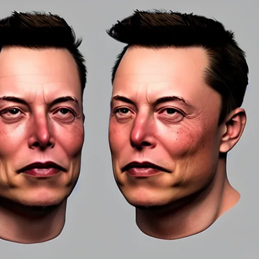 Image similar to elon musk head 3 d model, zbrush, wireframe, retopology, artstation, digital human