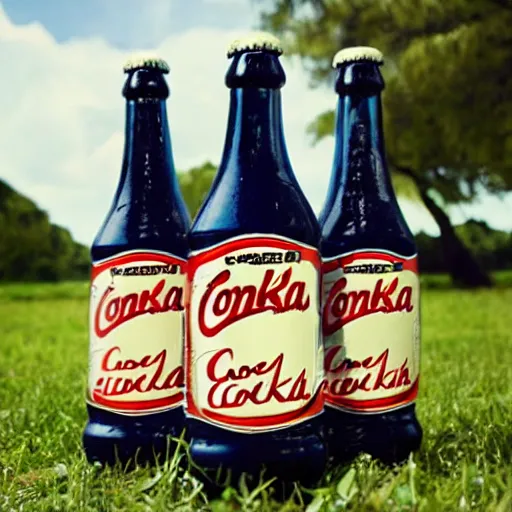 Image similar to a bottle of conka cola, marketing promo photo