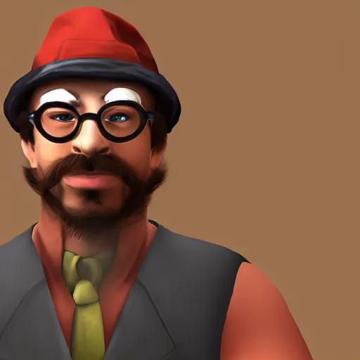 Prompt: sam hyde in team fortress 2, high quality, high detail