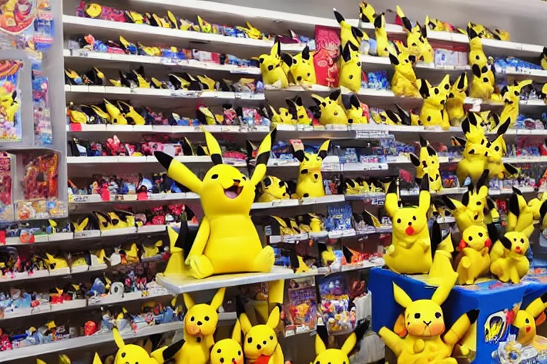 an animated store that sells pikachu toys Stable Diffusion OpenArt