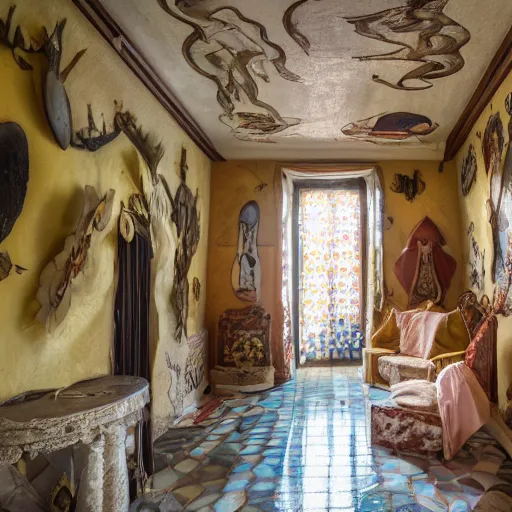 Prompt: interior of a house designed by salvador dali, award - winning photograph, canon eos 5 d mark iv, fujifilm x - t 4