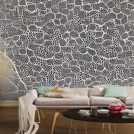 Image similar to trypophobia visuals on every surface of a room