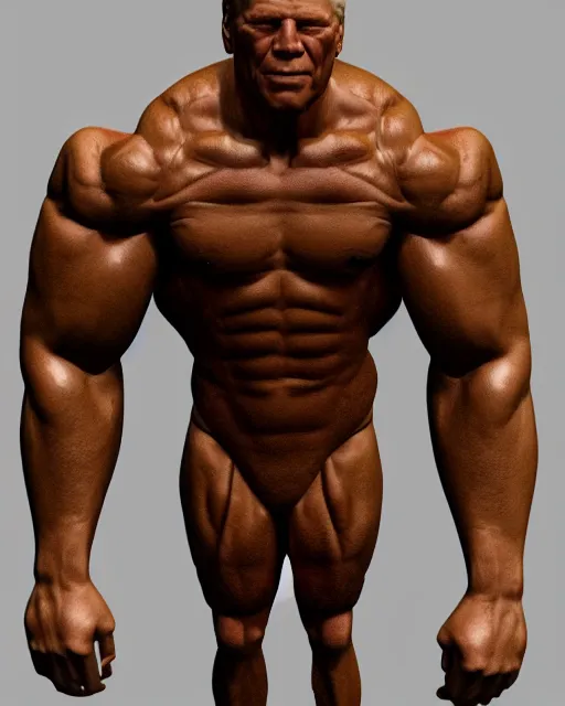 Image similar to gigachad muscular united states president gerald ford, flexing, volumetric lighting, shadows, chiseled