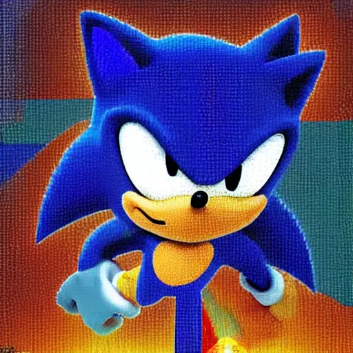 Image similar to sonic the hedgehog from sonic the hedgehog (1991) traveling through the cosmos,pixel art, digital art, 8k, award winning