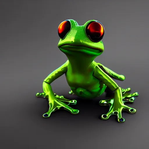 Prompt: cyberpunk frog, marvel superhero, octane render, micro detail, high contrast, 3 0 mm camera, micro details