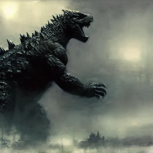 Image similar to godzilla by jeremy mann