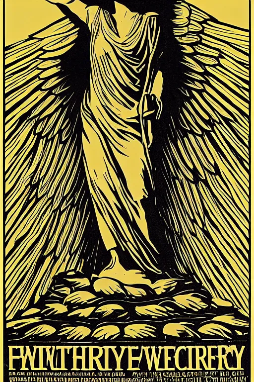 Image similar to Shepard Fairey poster of The Winged Victory of Samothrace, color, high resolution.