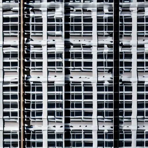 Prompt: a photo of a sagging and bulging building facade. the facade is made of wood and translucent glossy plastic. the facade is an inflated balloon. closeup photo, architectural photography, 8k, photorealistic.