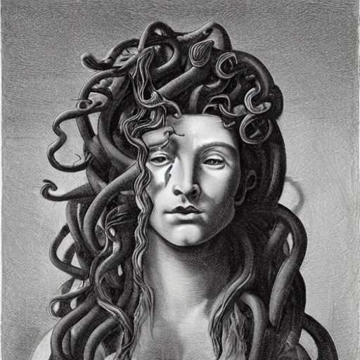 Prompt: portrait of medusa