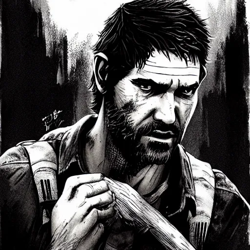 Image similar to joel from the last of us drawn by ben templesmith