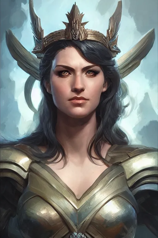 Image similar to amazon valkyrie athena, d & d, fantasy, portrait, highly detailed, headshot, digital painting, trending on artstation, concept art, sharp focus, illustration, art by artgerm and greg rutkowski and magali villeneuve