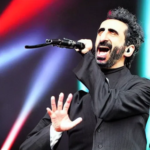 Image similar to serj tankian singing in the opera,