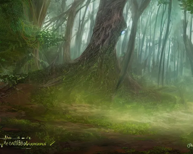 Prompt: deciduous forest in a humid subtropical climate, award winning fantasy concept art