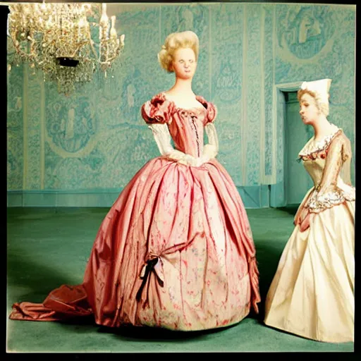 Image similar to plastic dresses of the era of marie-antoinette