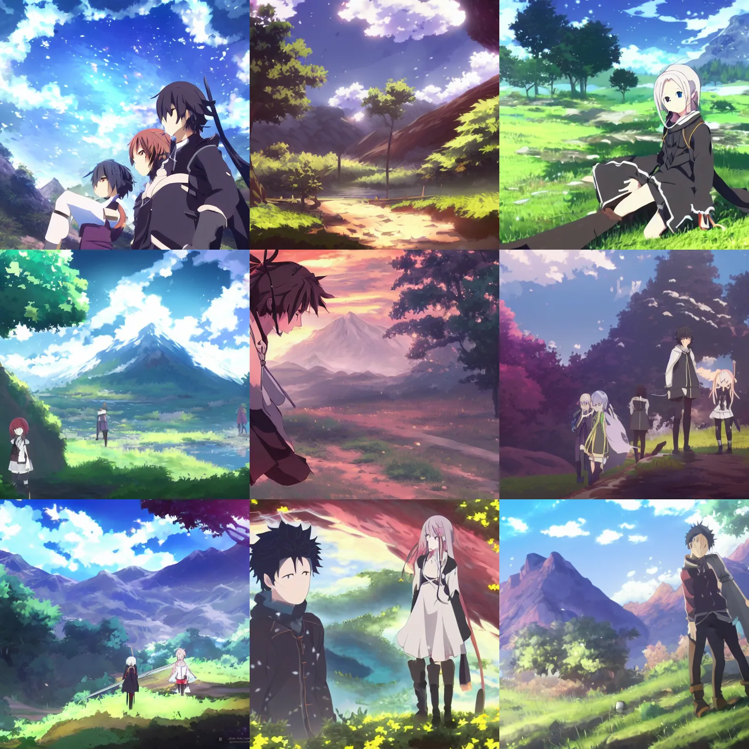 Prompt: a landscape in the style of re : zero and grimgar