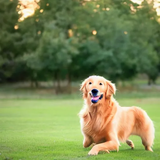 Prompt: golden retriever, dog, depth of field, centered, photo