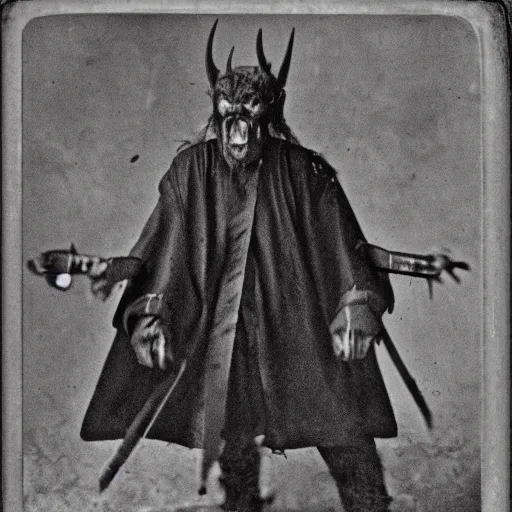Image similar to tintype of satan angry