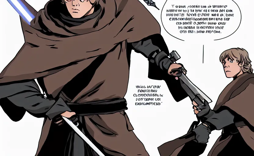 Prompt: luke skywalker in demon slayer style