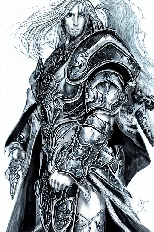 Image similar to Arthas in the style of Ayami Kojima,