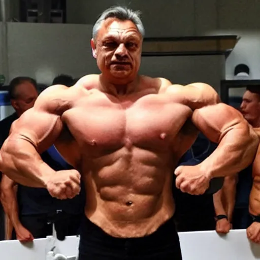 Image similar to Viktor Orban Bodybuilder