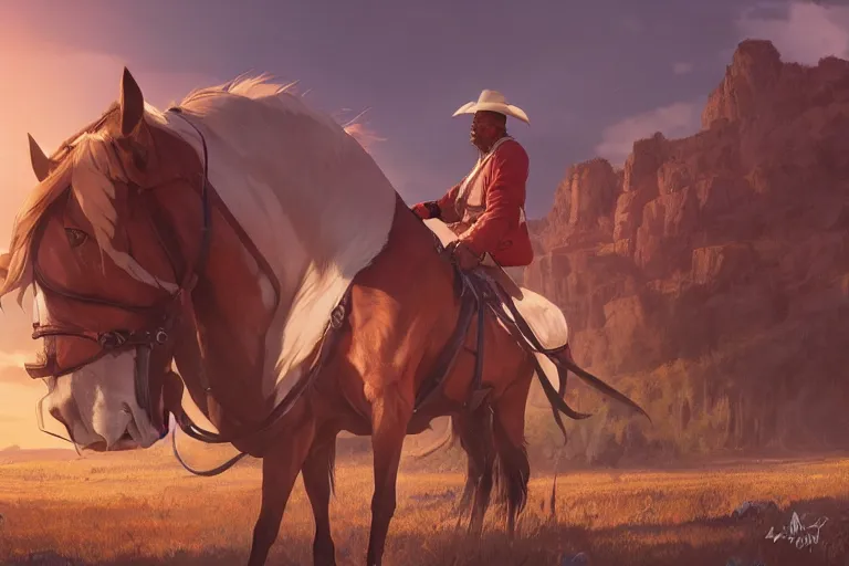 Image similar to old jamie foxx as a cowboy, single subject, scenic full shot, ambient lighting, detailed face, by makoto shinkai, stanley artgerm lau, wlop, rossdraws