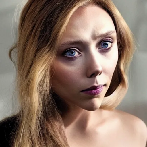 Image similar to elizabeth olsen mixed with scarlett johansson