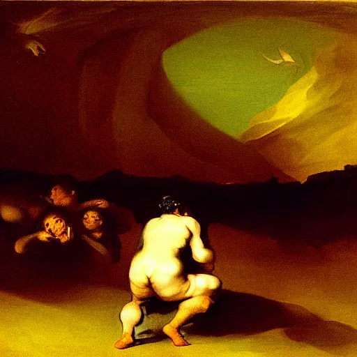 Prompt: last day on earth by francisco goya