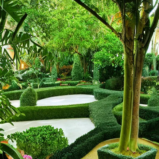Prompt: a portal in a garden, by roberto burle marx