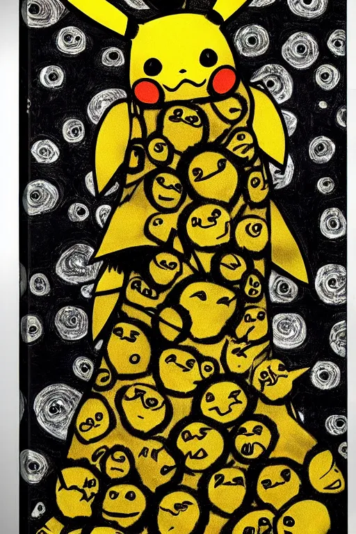 Image similar to Pikachu by Gustav Klimt