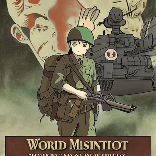 Image similar to world war 2 by studio ghibli