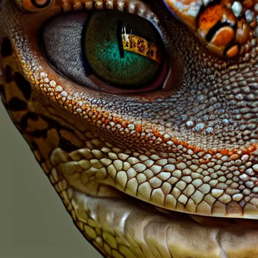 Image similar to a gecko looking into the camera, photorealistic, artstation, cinematic lighting 4k