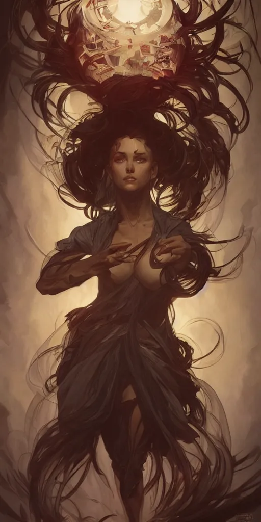 Prompt: soul stealer, game concept by Artgerm and greg rutkowski and alphonse mucha