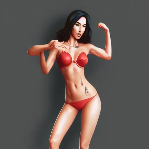 Prompt: full body shot of Megan fox by wlop, rossdraws, mingchen shen, bangkuart, sakimichan, yan gisuka, jeongseok lee, artstation, 4k