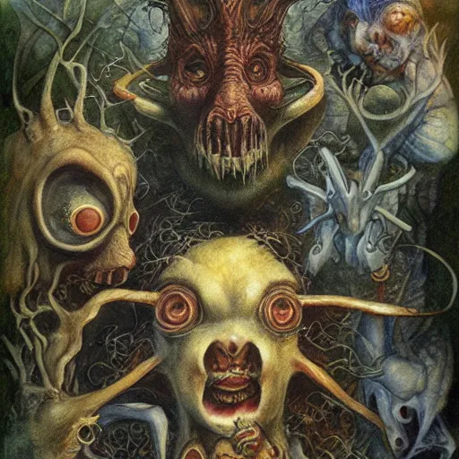 Image similar to stranger organisms, by brian froud