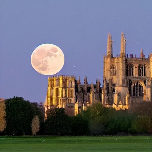 Image similar to moonrise over ely cathedral