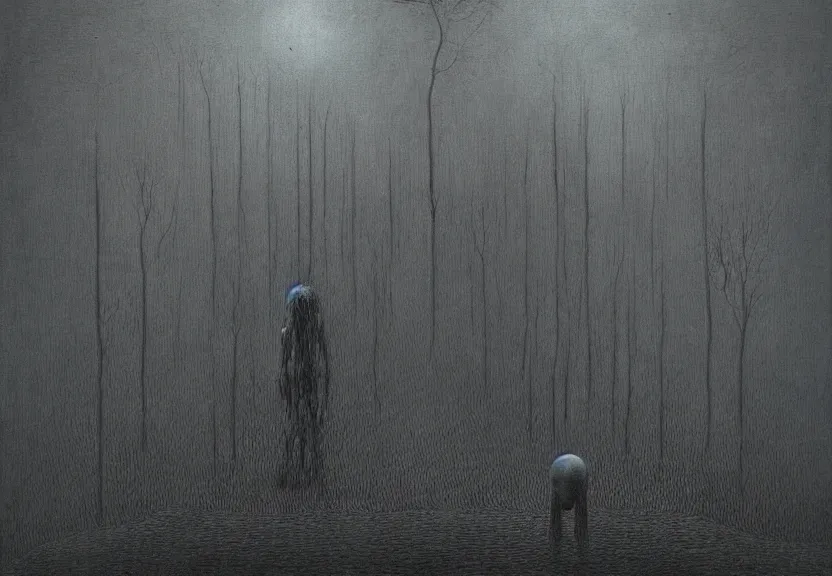 Image similar to dark macabre loss of control and choice by zdislaw beksinski