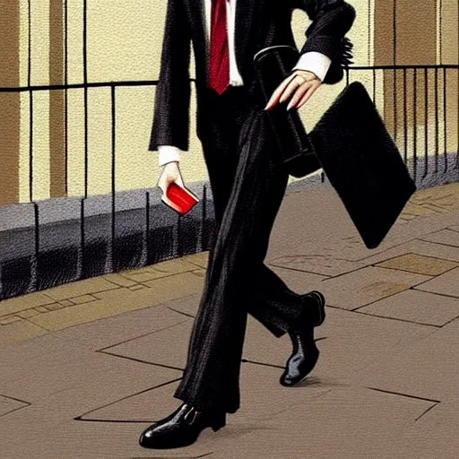 Prompt: sophisticated cat wearing a suit walking to work in London city 1980, full body, 80s London city, digital painting, baroque, sc-fi, realistic, hyperdetailed, chiascuro, concept art, art by art by Franz Hals and Jon Foster and Ayami Kojima and Amano and Karol Bak